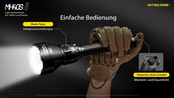 NITECORE MH40S - Taschenlampe mit 1x G9 LED für bis zu 1.500 Lumen & Fernbedienung – Bild 5