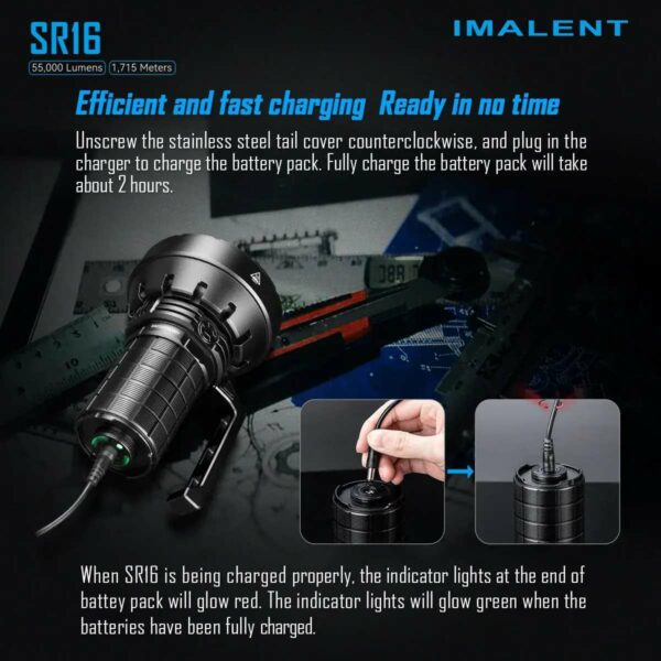 IMALENT SR16 - Handscheinwerfer mit 16x XHP50.3 LEDs für bis zu 55.000 Lumen – Bild 13