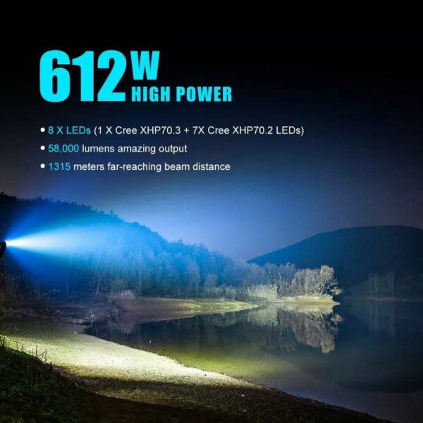 LUMINTOP Tiger - 1x XHP70.3 & 7x XHP70.2 mit 58.000 Lumen – Bild 10