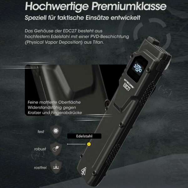 NITECORE EDC27 - Ultraflache Taschenlampe mit 3.000 Lumen – Bild 6