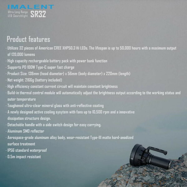 IMALENT SR32 - Suchscheinwerfer mit 32x XHP50.3 LEDs bis zu 120.000 Lumen – Bild 19