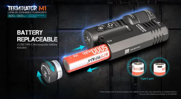 ACEBEAM Terminator M1 - Dual Head LEP & LED Taschenlampe – Bild 8