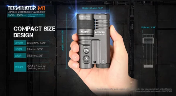 ACEBEAM Terminator M1 - Dual Head LEP & LED Taschenlampe – Bild 10