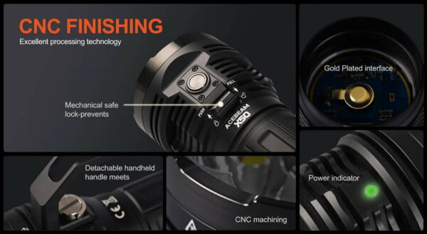 ACEBEAM X50 2.0 - Taschenlampe mit 8x XHP70.2 LEDs für bis zu 45.000 Lumen – Bild 6