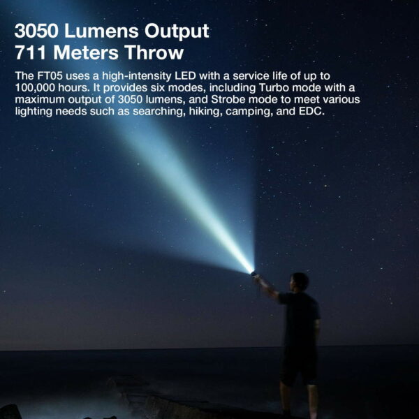 ASTROLUX FT05 / MATEMINCO A1 - Scheinwerfer Taschenlampe mit 1x HP50 HI LED 3.050 Lumen & 26980 Akku – Bild 11