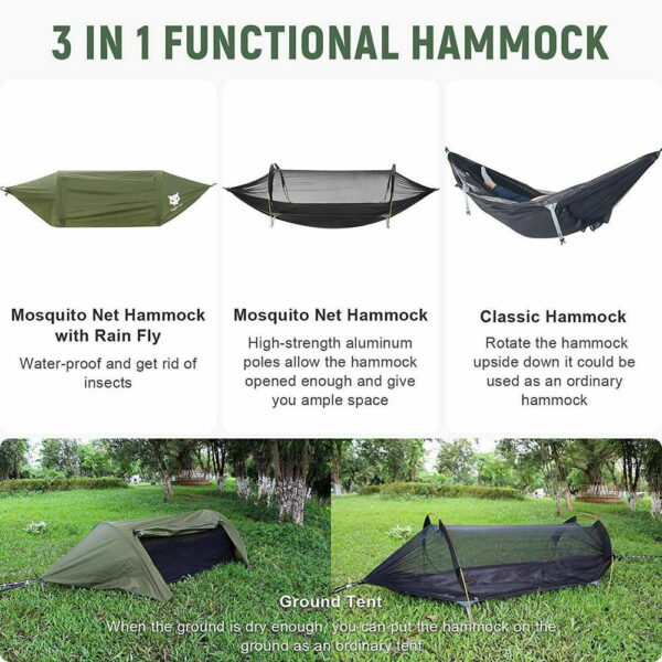 NIGHT CAT 3-in-1 Hängematte mit Moskitonetz und Tarp – Bild 5