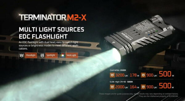 ACEBEAM Terminator M2-X - Dual Head LEP & LED Taschenlampe mit 3.200 + 900 Lumen – Bild 7