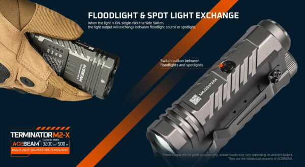 ACEBEAM Terminator M2-X - Dual Head LEP & LED Taschenlampe mit 3.200 + 900 Lumen – Bild 9