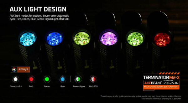 ACEBEAM Terminator M2-X - Dual Head LEP & LED Taschenlampe mit 3.200 + 900 Lumen – Bild 10