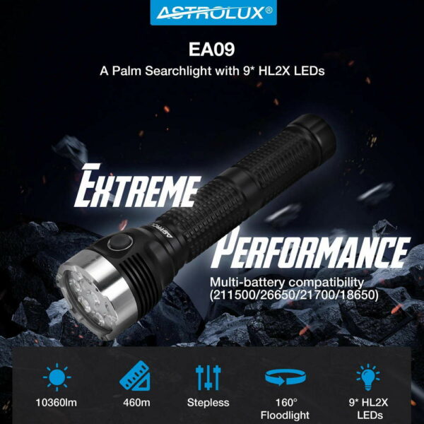 ASTROLUX EA09 - Taschenlampe mit 9x HL2X LEDs für bis zu 10.360 Lumen – Bild 3