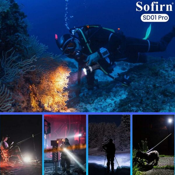 SOFIRN SD01 Pro - Tauchlampe mit 3x XHP50.2 LEDs für bis zu 10.000 Lumen – Bild 6