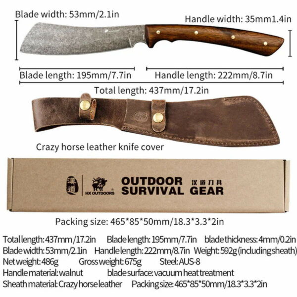 HX OUTDOORS TD-07 Wolf's Fang - handliche Survival Machete mit 160mm Klinge – Bild 18