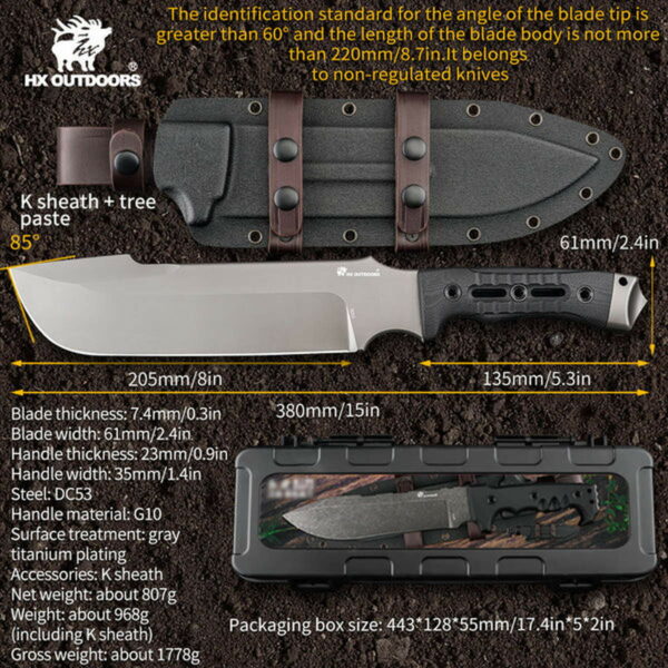 HX OUTDOORS Orca - Messer-Machete mit 20,5cm Klinge – Bild 13