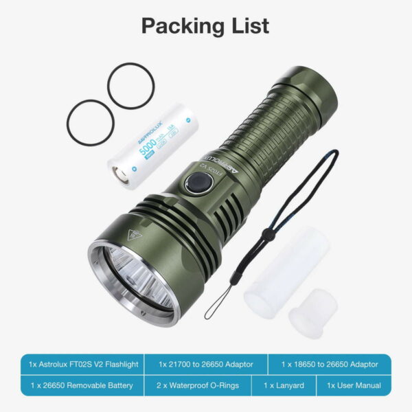 ASTROLUX FT02S V2 - Taschenlampe mit 4x HP50 LEDs für bis zu 10.225 Lumen – Bild 12
