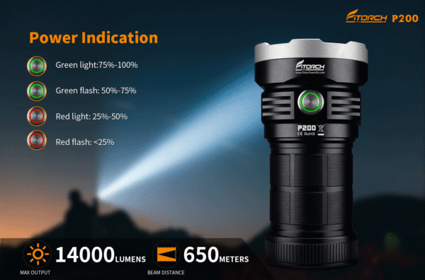 FITORCH P200 - Taschenlampe mit 4 LEDs für bis zu 14.000 Lumen – Bild 10