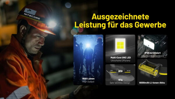 NITECORE NU53 - Stirnlampe mit 4x UHE 8-Kern LEDs für bis zu 1.800 Lumen – Bild 6