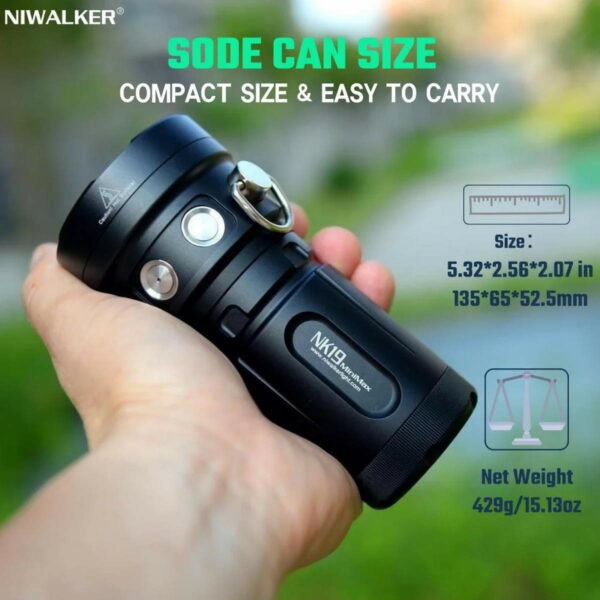 NIWALKER NK19 - Taschenlampe mit 4x XHP70.2 LEDs für bis zu 23000 Lumen – Bild 5