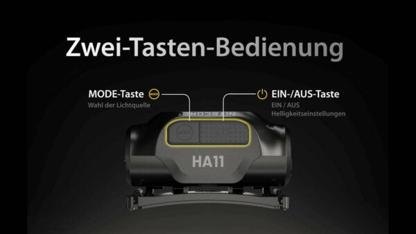 NITECORE HA11 - Ultraleichte AA-Stirnlampe mit Doppelstrahler – Bild 10