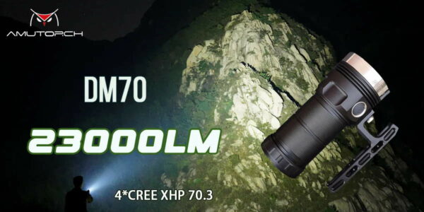 AMUTORCH DM70 - Taschenlampe mit 4x XHP70.3 LEDs für 23000 Lumen – Bild 5