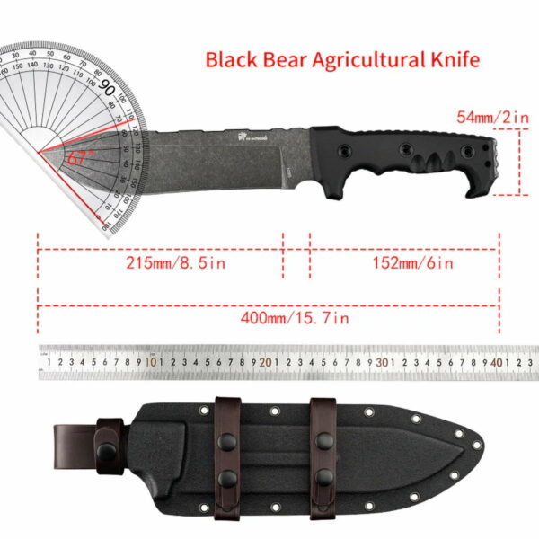 HX OUTDOORS TD-303 Black Zephyr - Macheten-Messer mit 215mm Klinge – Bild 8