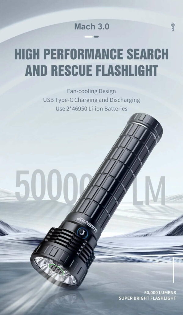 LUMINTOP Mach 3.0 - Taschenlampe mit 8x LED für bis zu 50.000 Lumen – Bild 10