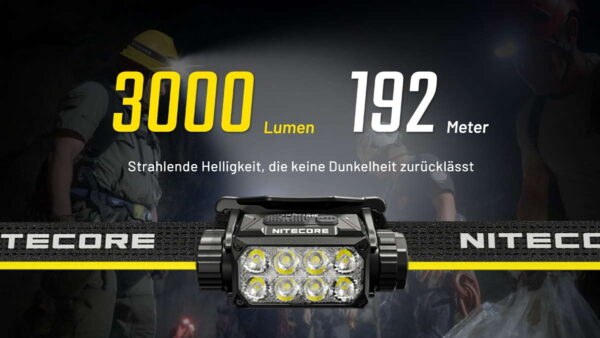 NITECORE HC75 - Stirnlampe mit 3000 Lumen & E-Fokus – Bild 6