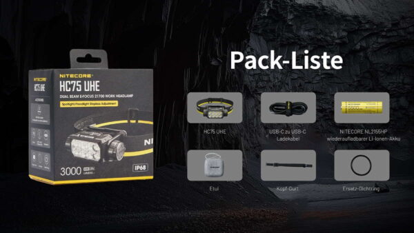 NITECORE HC75 - Stirnlampe mit 3000 Lumen & E-Fokus – Bild 17