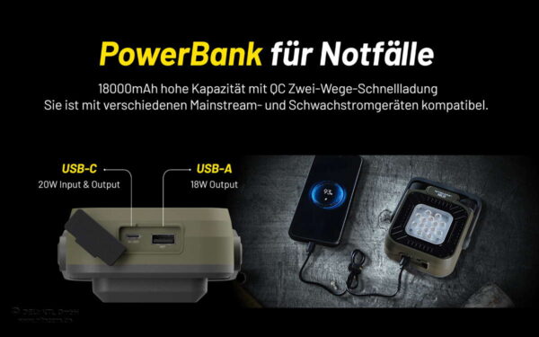 NITECORE NWL30 - 3-in-1 Outdoor Arbeitslicht, Mückenabwehr und Powerbank – Bild 13
