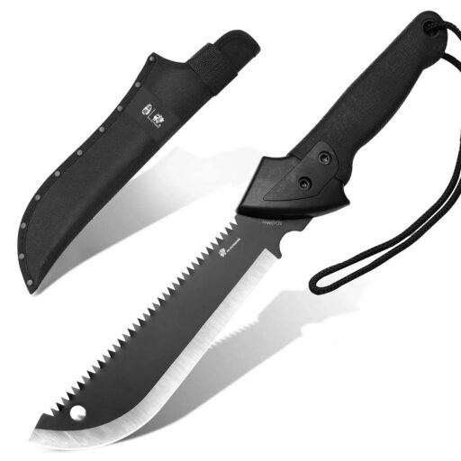 HX OUTDOORS D-318 Hyena - kleine handliche Outdoor Machete mit Sägerücken
