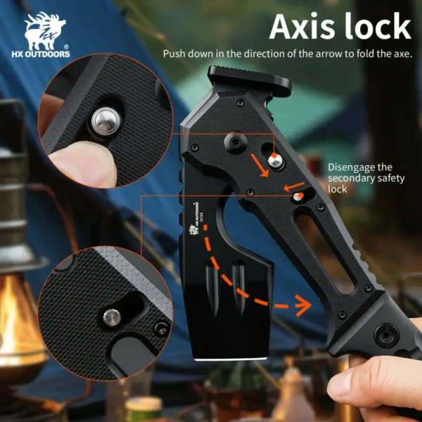 HX OUTDOORS FT-19 Falcilux - faltbares Camping-Beil – Bild 15