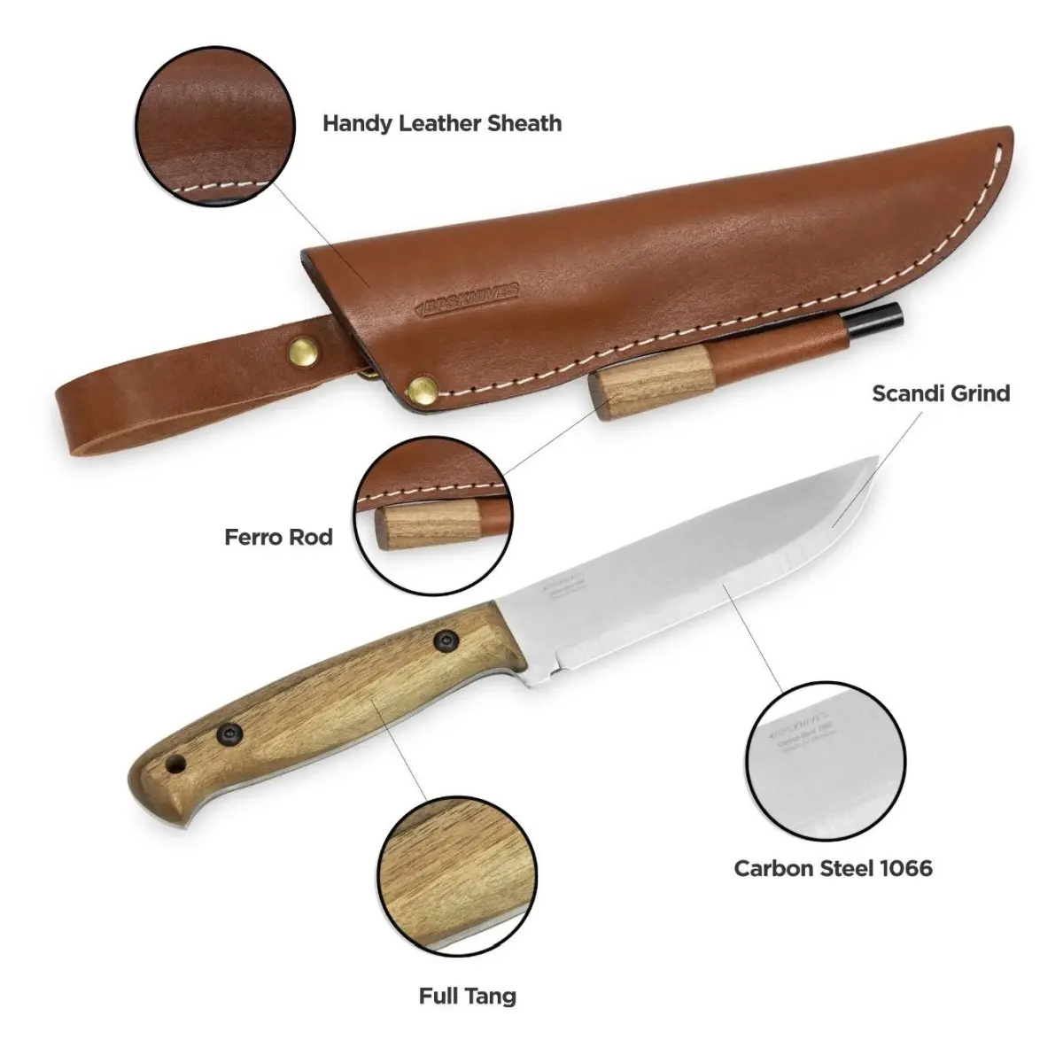 BPS KNIVES Adventurer CSHF - feststehendes Scandi Outdoor Messer – Bild 3