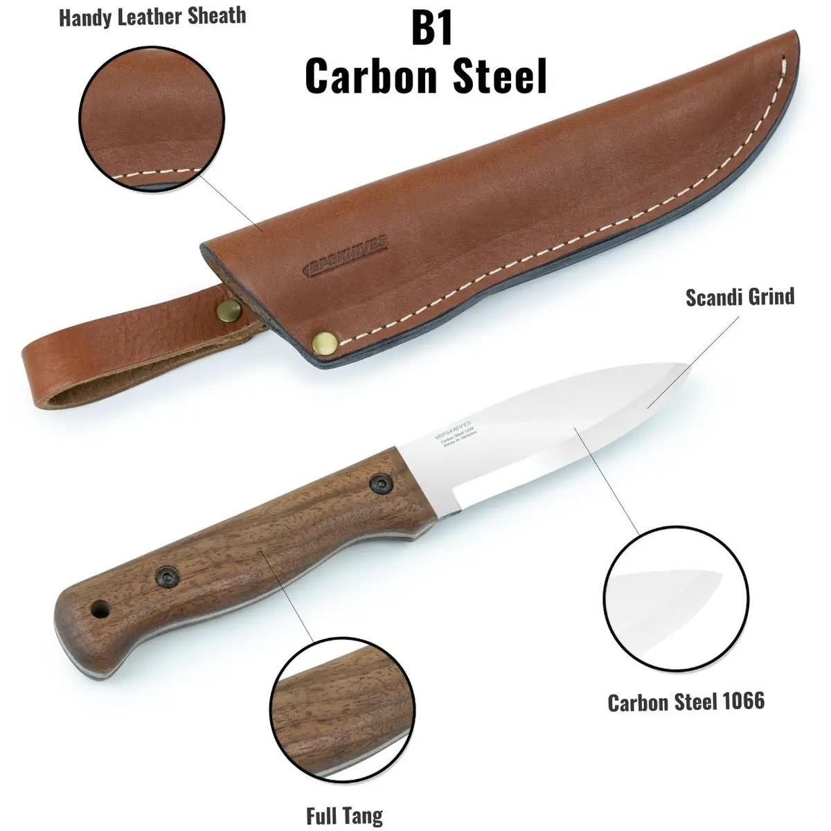 BPS KNIVES B1 - feststehendes Outdoor & Bushcraft Messer – Bild 3