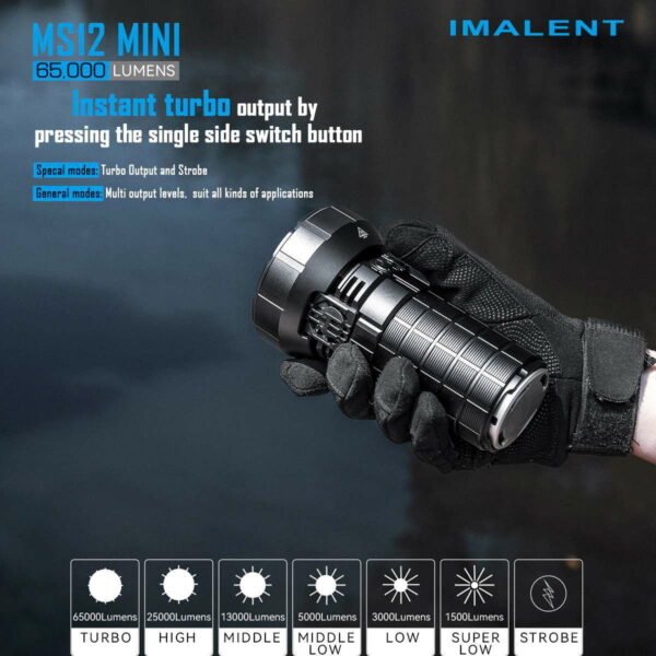 IMALENT MS12 Mini - Taschenleuchte mit 12x XHP70.2 LEDs für bis zu 65.000 Lumen – Bild 15