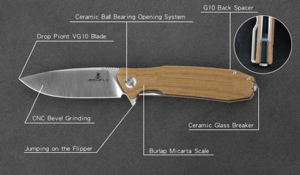 IRONFLY Zesty Einhandmesser EDC Taschenmesser – Bild 6