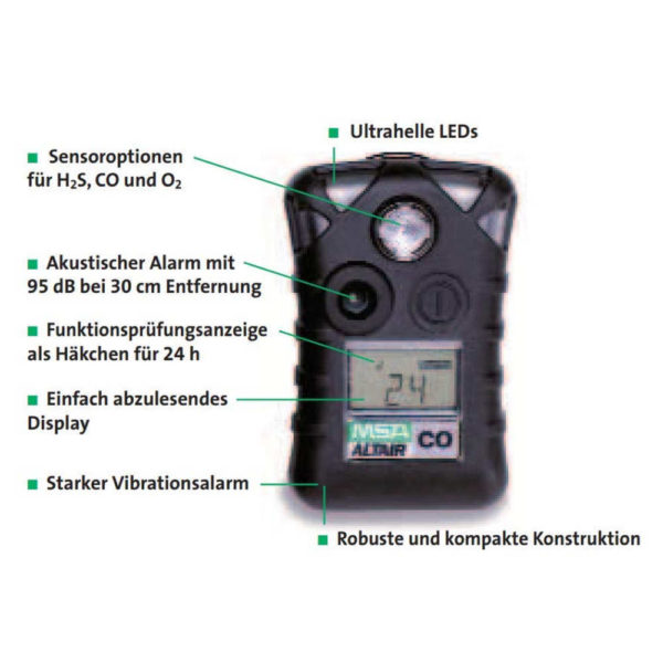 MSA Altair CO Gaswarngerät (für H2S, CO oder O2) – Bild 4