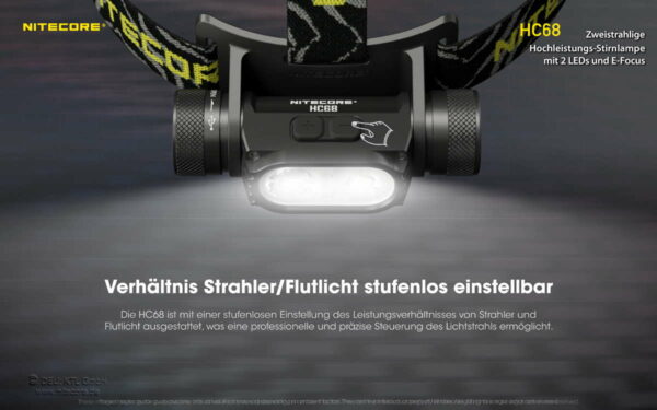 NITECORE HC68 - Stirnlampe mit 2x SST40 & 2.000 Lumen, E-Focus – Bild 7