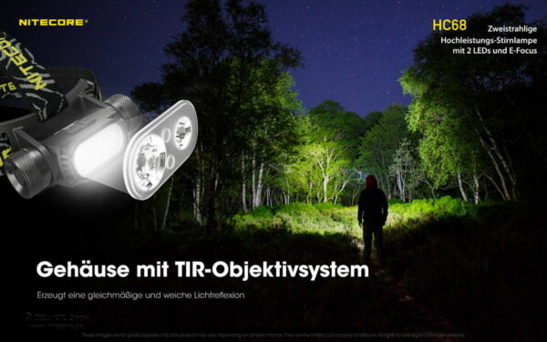 NITECORE HC68 - Stirnlampe mit 2x SST40 & 2.000 Lumen, E-Focus – Bild 12