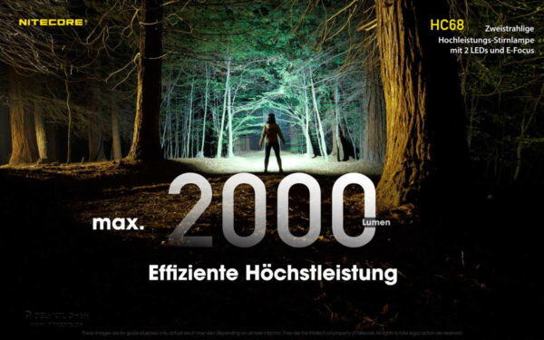 NITECORE HC68 - Stirnlampe mit 2x SST40 & 2.000 Lumen, E-Focus – Bild 11