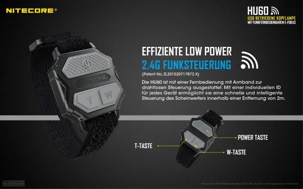 NITECORE HU60 - elektronischer Fokus inkl. Fernbedienung, 1.200/1.600 Lumen – Bild 12
