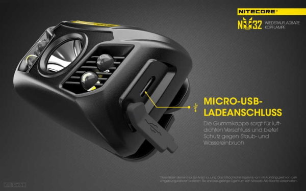 NITECORE NU32 - kompakte Stirnlampe/Helmlampe mit 550 Lumen – Bild 5