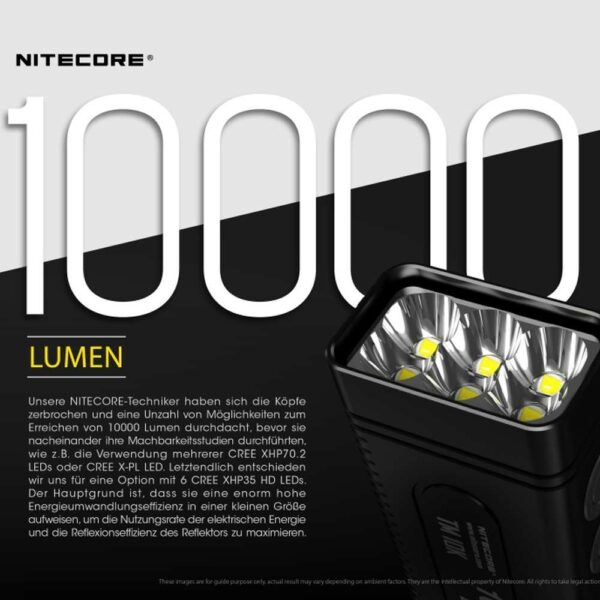 NITECORE TM10K - Taschenlampe mit 6x XHP35 HD LEDs für bis zu 10.000 Lumen – Bild 5