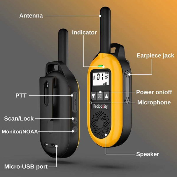 RADIODDITY PR-T2 Mini Walkie Talkies 2x – Bild 3