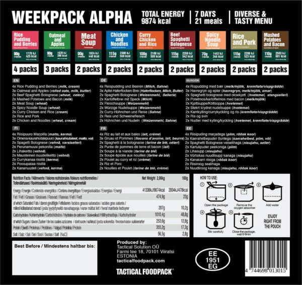 TACTICAL FOODPACK Weekpack Not-Nahrung für 1 Person/Woche – Bild 6